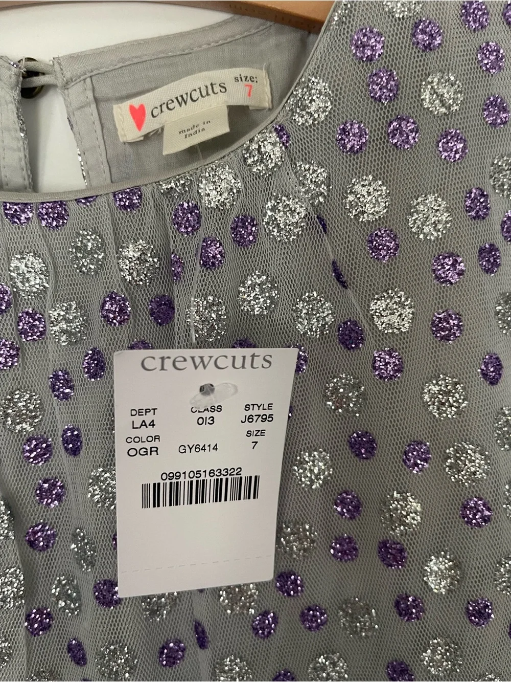 NWT Crewcuts glitter sparkle polka dot dress - 7